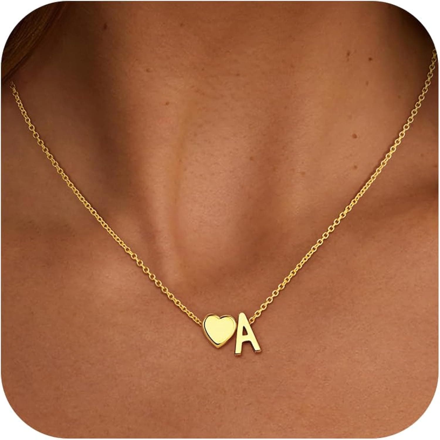 Heart Initial Pendant Necklace
