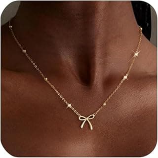 Charming Dainty Bow Necklace Gift Set