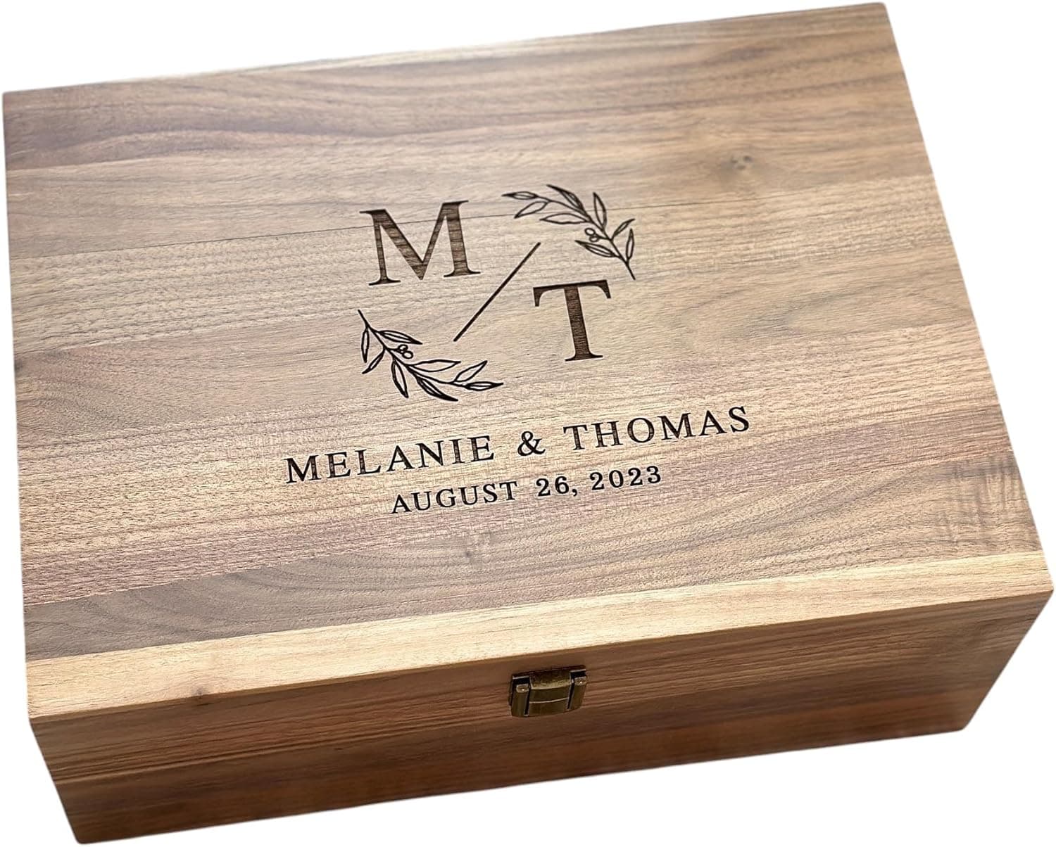 Personalized Walnut Wedding Keepsake Box