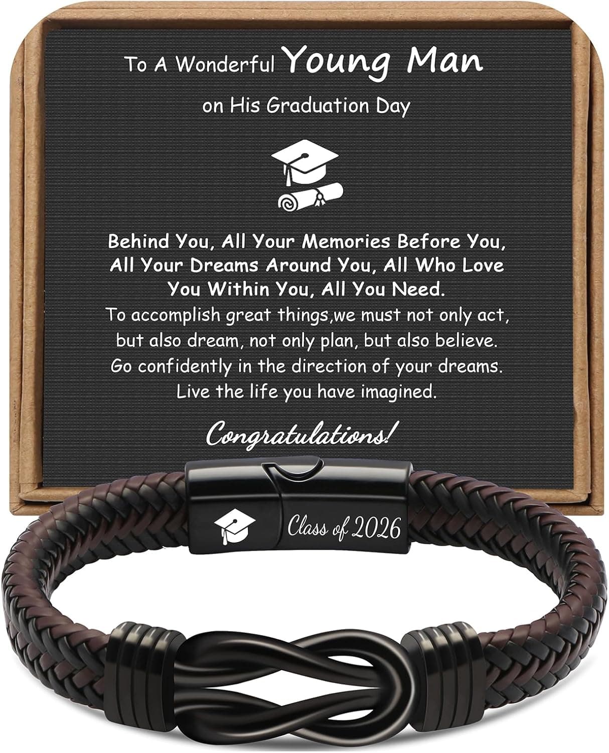 Leather Knot Bracelet for Graduates