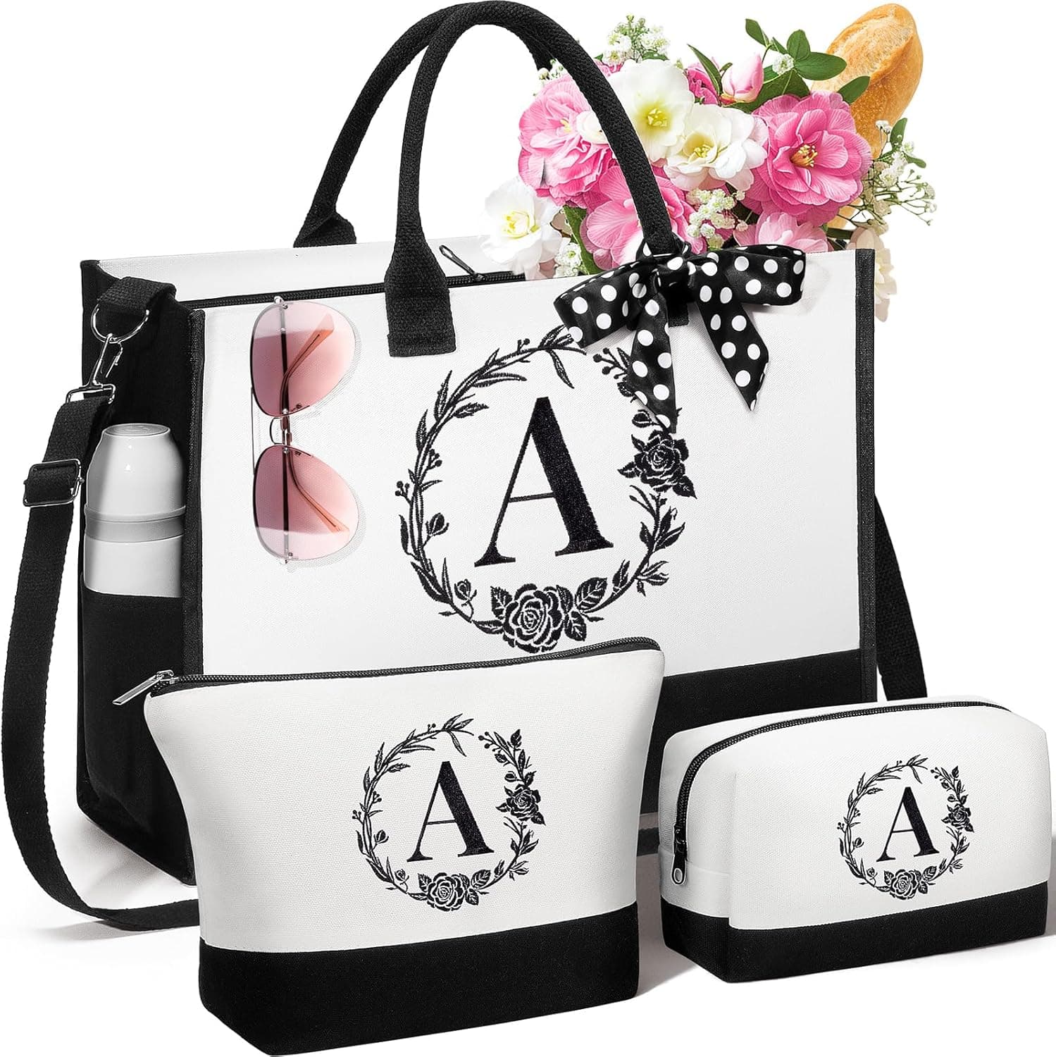 Personalized Monogrammed Tote & Makeup Bag