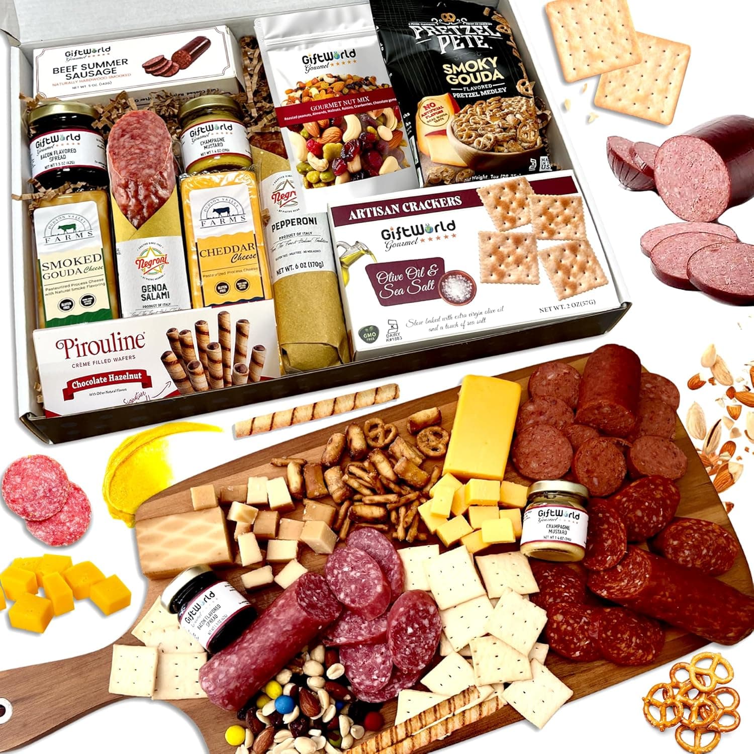 Deluxe Meat and Cheese Gift Basket